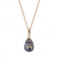 Blue & Gold Egg Pendant Necklace