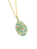 Gold & Light Blue Egg Pendant Necklace