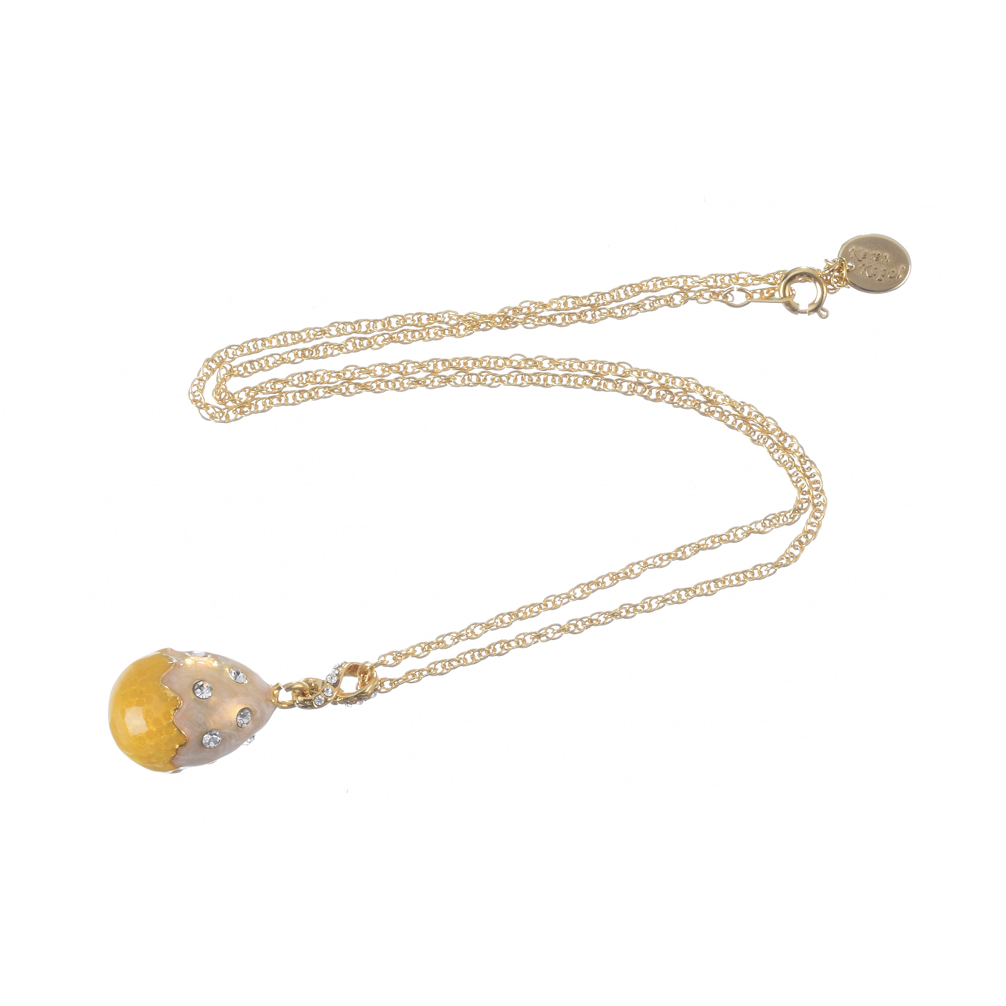 Yellow Egg Pendant Necklace