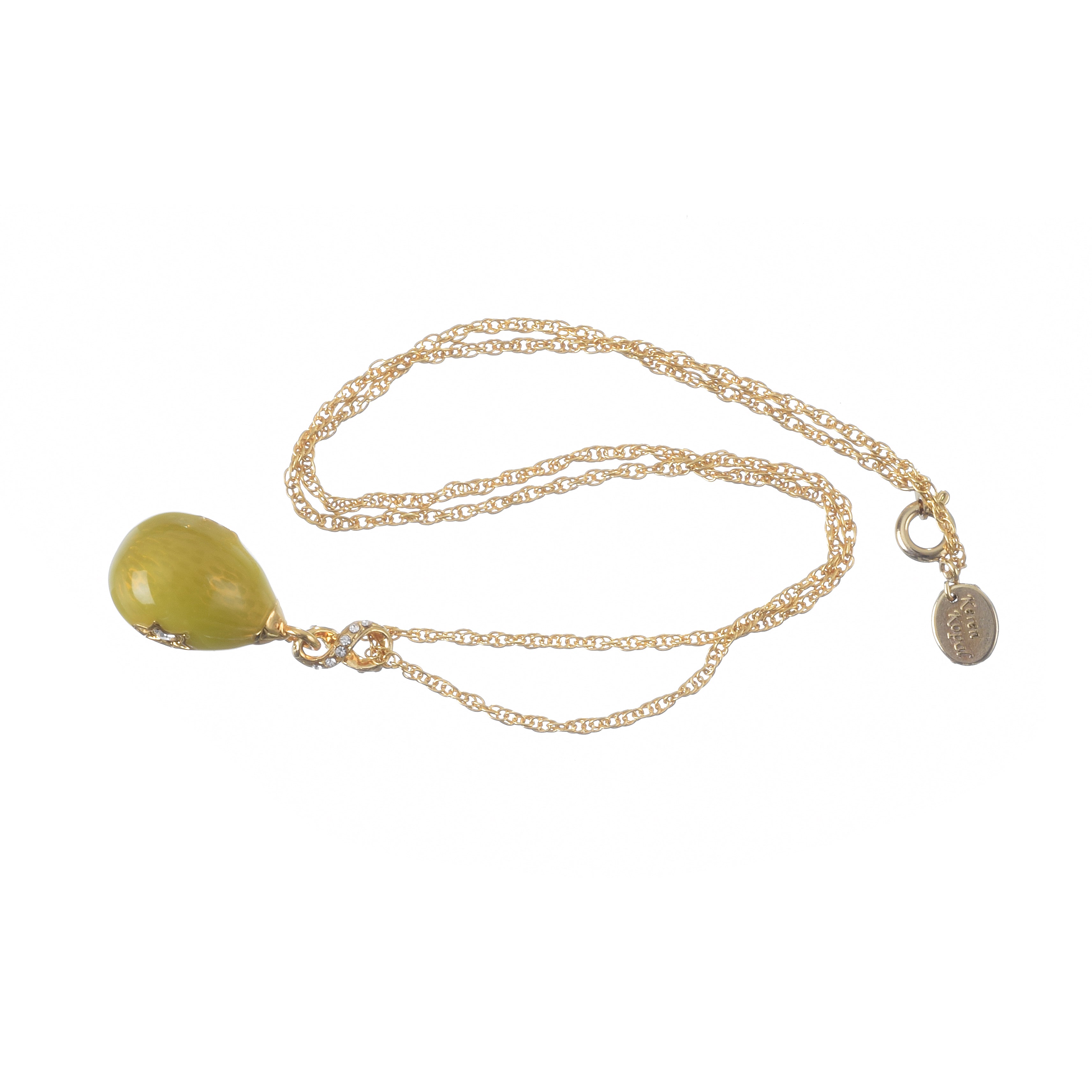 Yellow Egg Star of David Pendant Gold Necklace