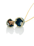 Gold & Light Blue Egg Pendant Necklace